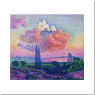 The Pink Cloud Over French Countryside & The Sea, Henri-Edmond Cross 1896 Posters and Art